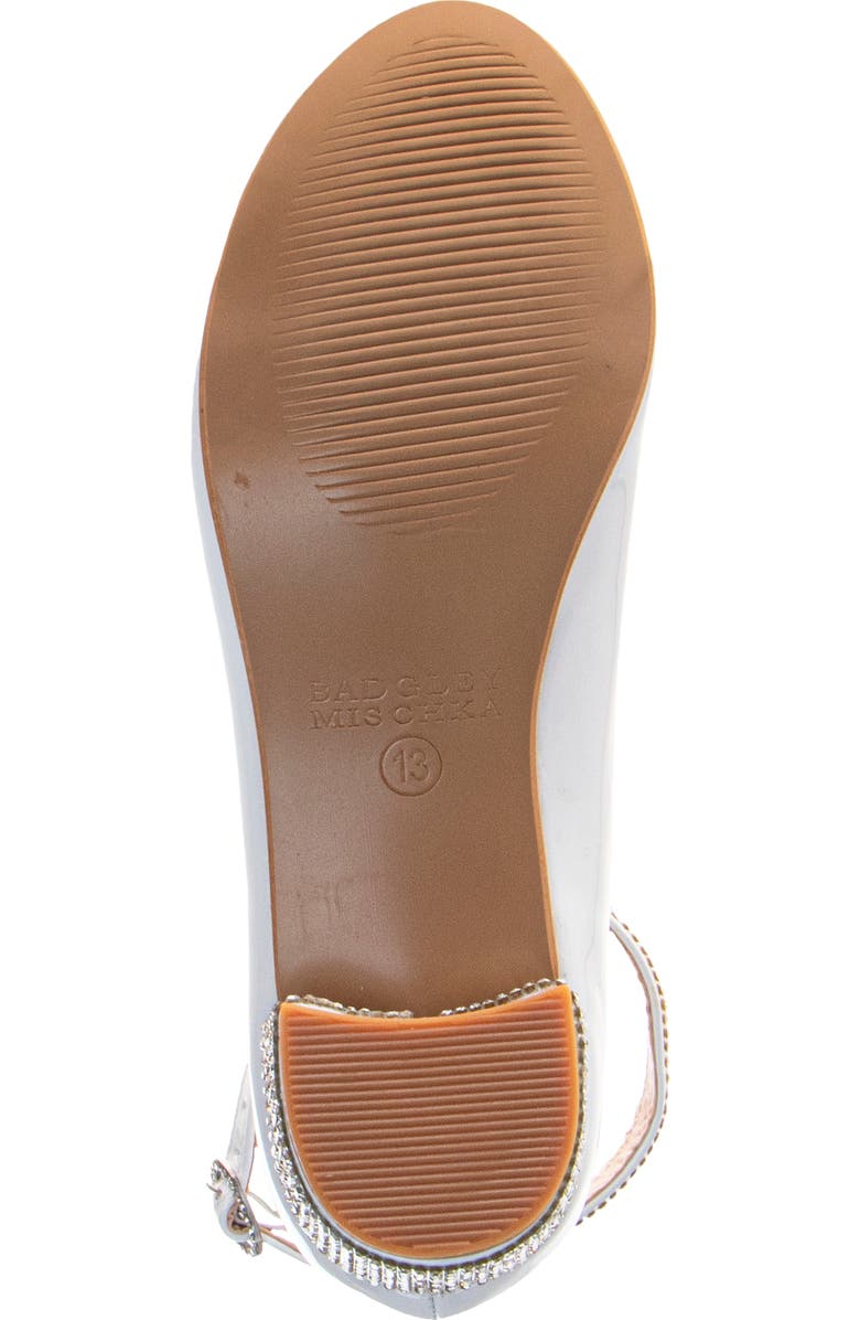 Badgley Mischka Collection Kids' Crystal Heart Ankle Strap Pump, Alternate, color, White Patent