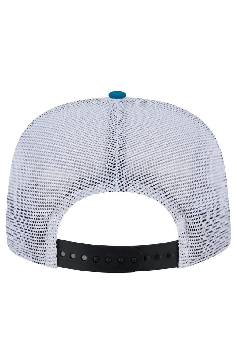 New Era Men's New Era Black/Teal San Jose Sharks Throwback V-Dye Adjustable Golfer Hat, Alternate, color, Black