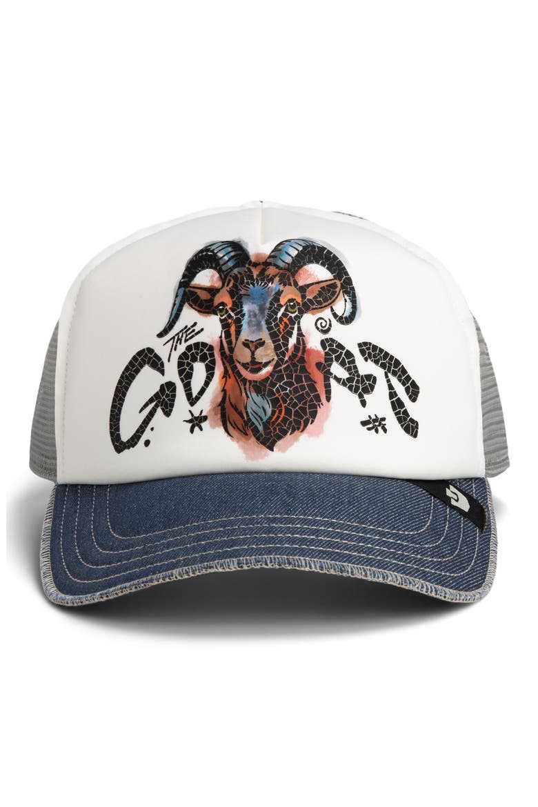 Goat Disruption Patch Snapback Trucker Hat, Alternate, color, DIGITAL