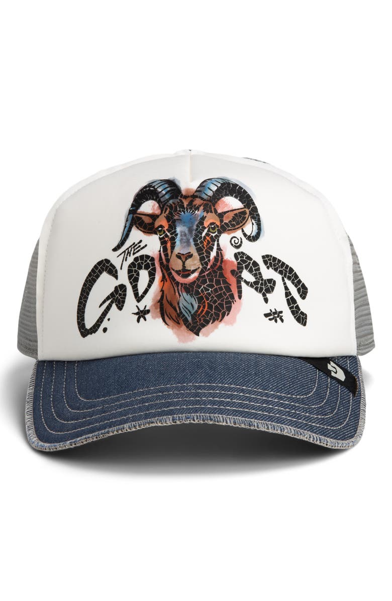 Goorin Bros. Goat Disruption Patch Snapback Trucker Hat, Alternate, color, Digital