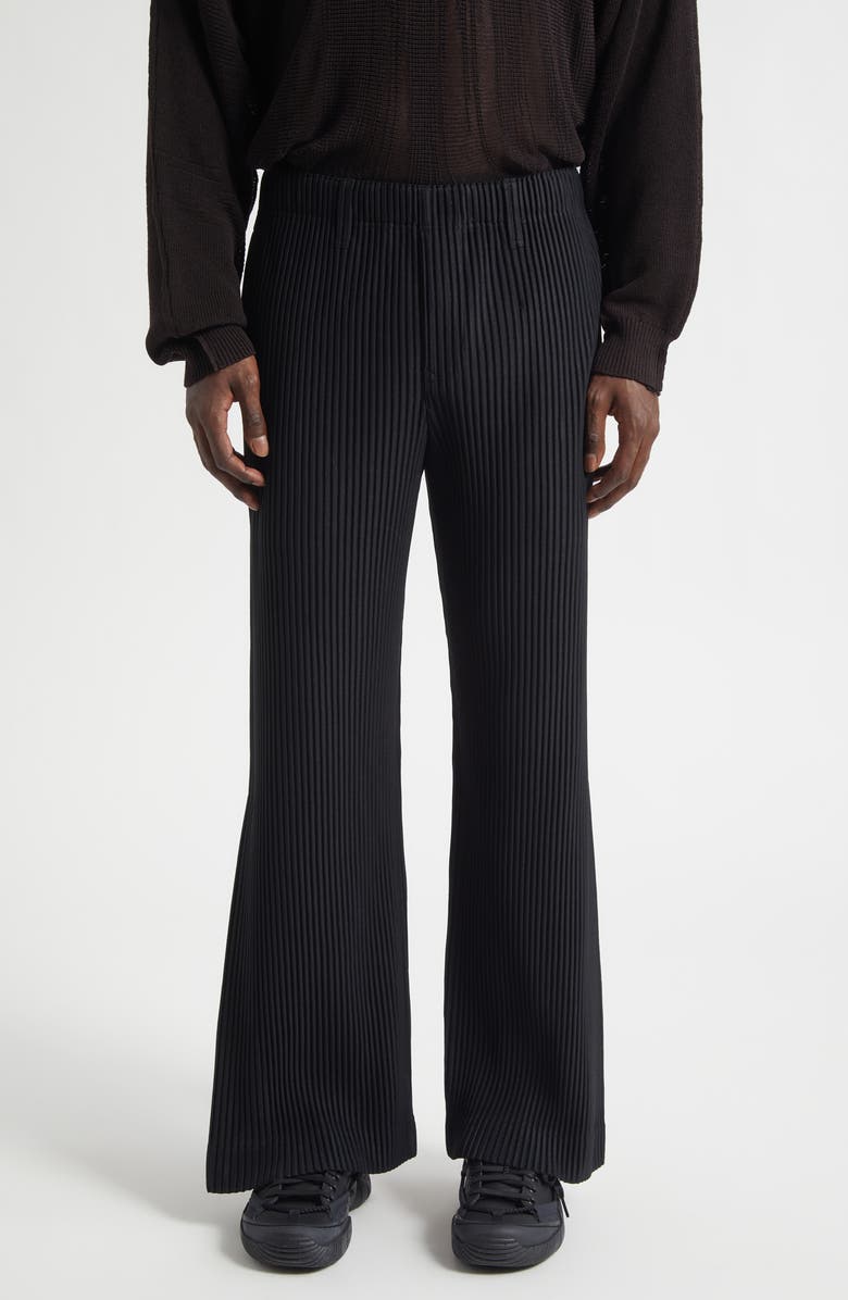 Homme Plissé Issey Miyake Tailored Pleats 1 Flare Leg Pants, Main, color, Black