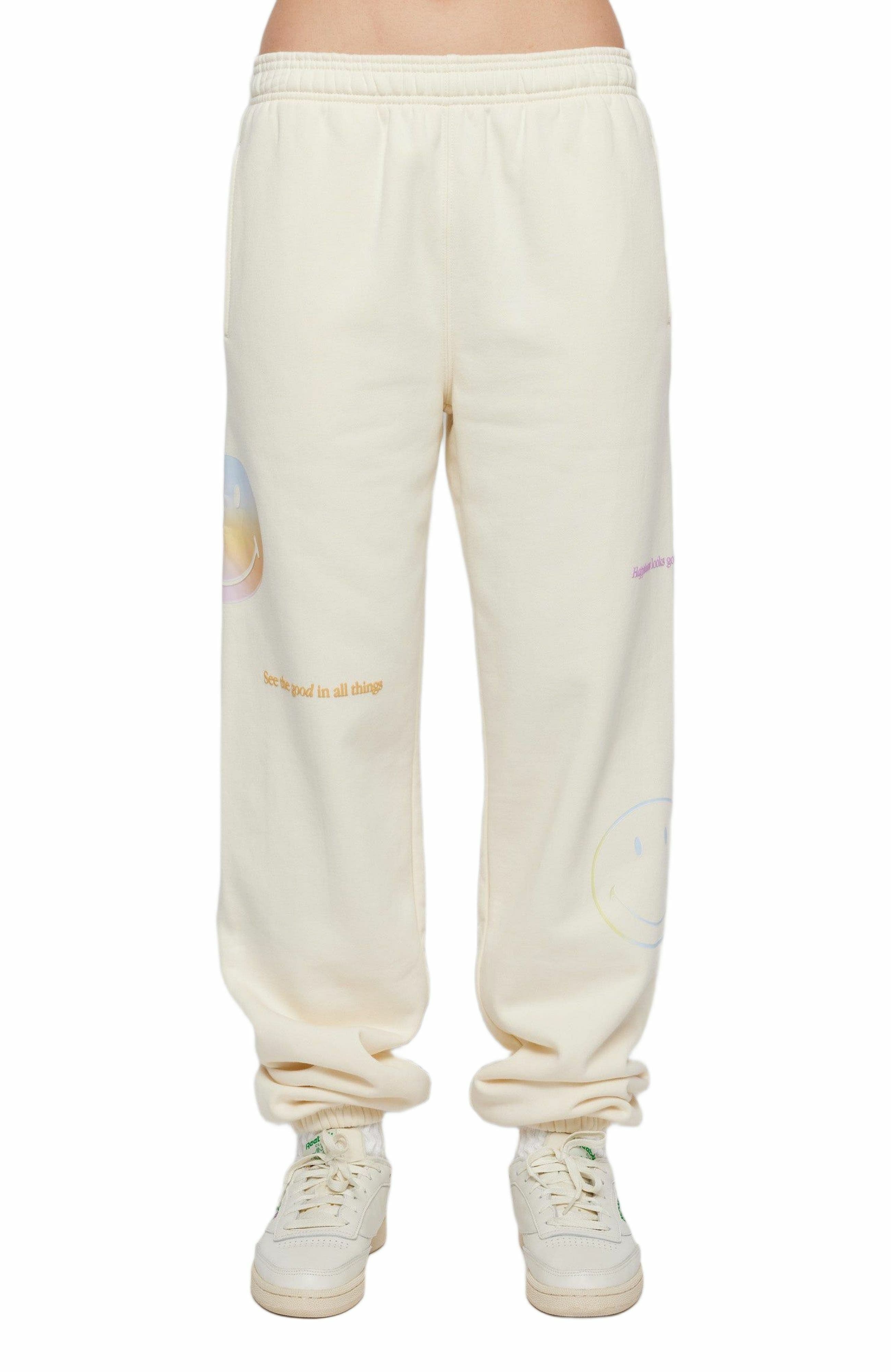 | Smiley Radiate Happiness Sweatpants , Ivory , Large , 4 - image 2