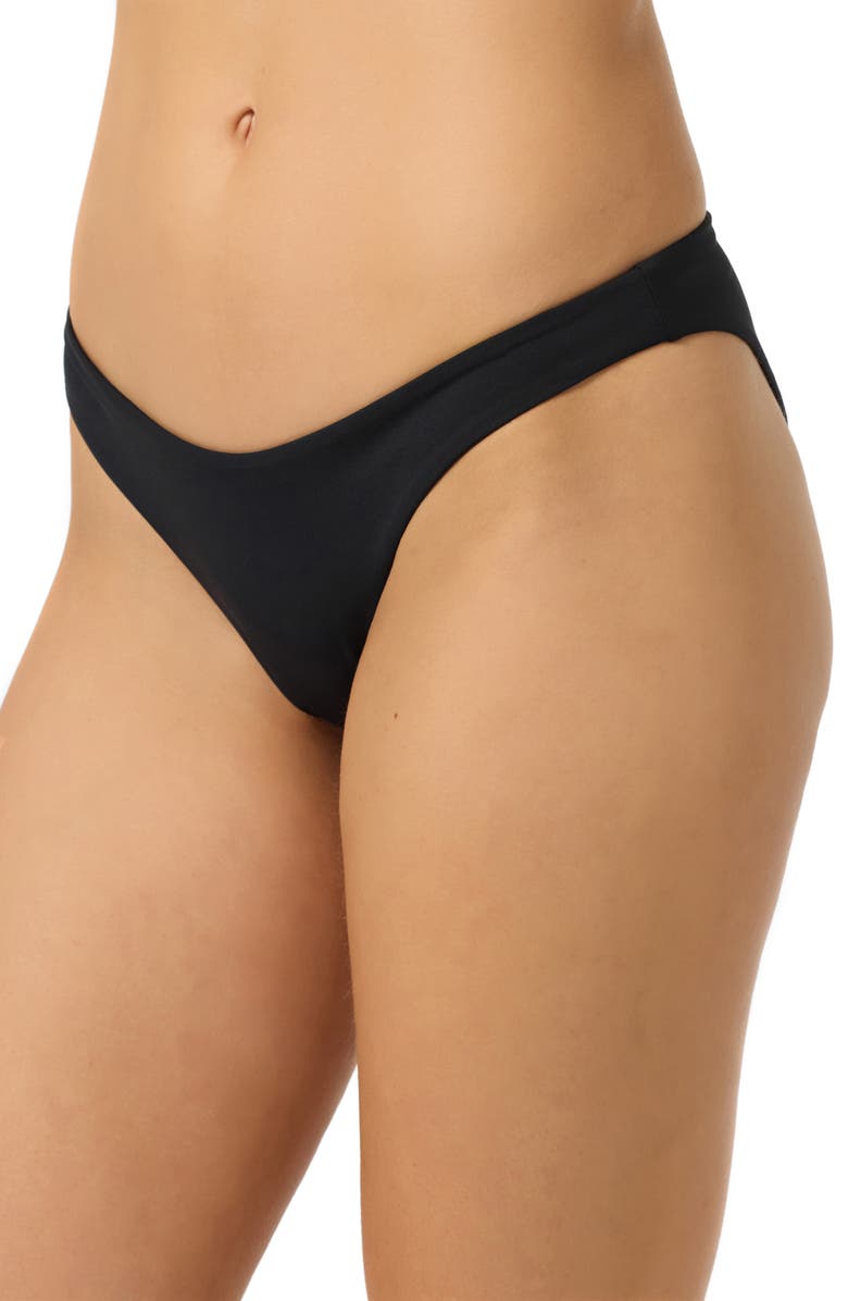 O'Neill Rockley Saltwater Solids Bikini Bottoms, Alternate, color, Black