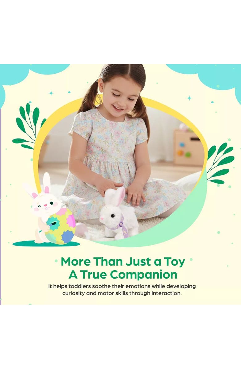 Sperric Interactive Easter Plush Bunny Toy Set with Spinner Egg, Alternate, color, 