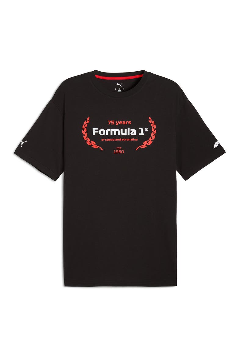 F1 Essentials Cotton Graphic T-Shirt, Alternate, color, PUMA BLACK