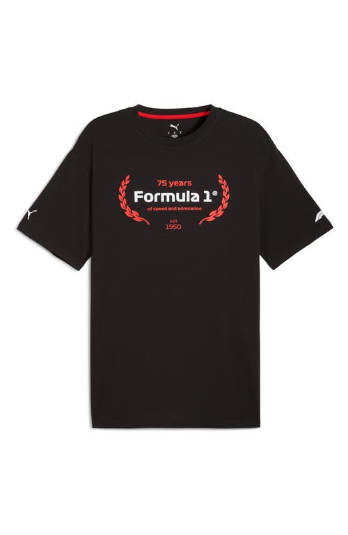 Puma F1 Essentials Cotton Graphic T-shirt In Black