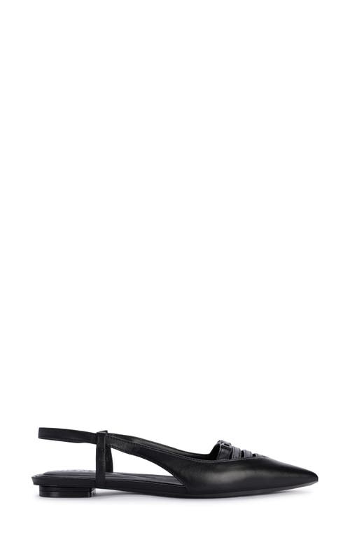 Dkny Mikado Slingback Pointed Toe Flat In Black