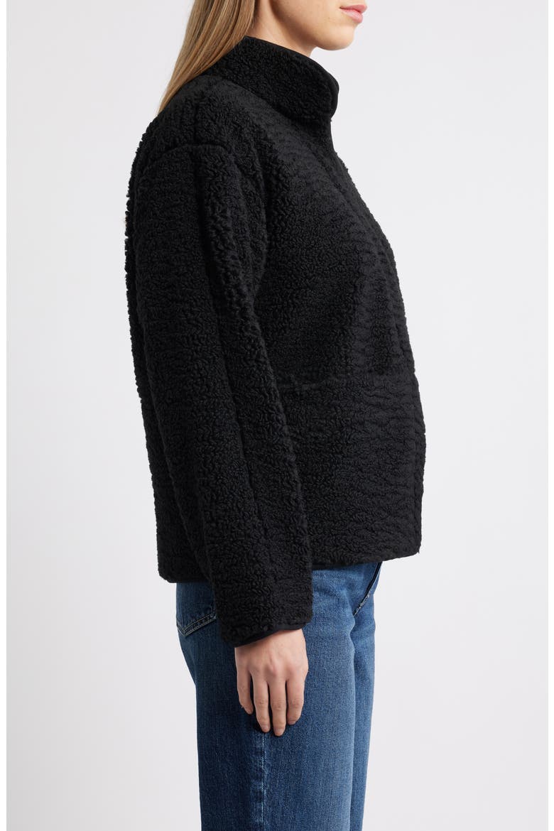Faux Shearling Jacket, Alternate, color, BLACK