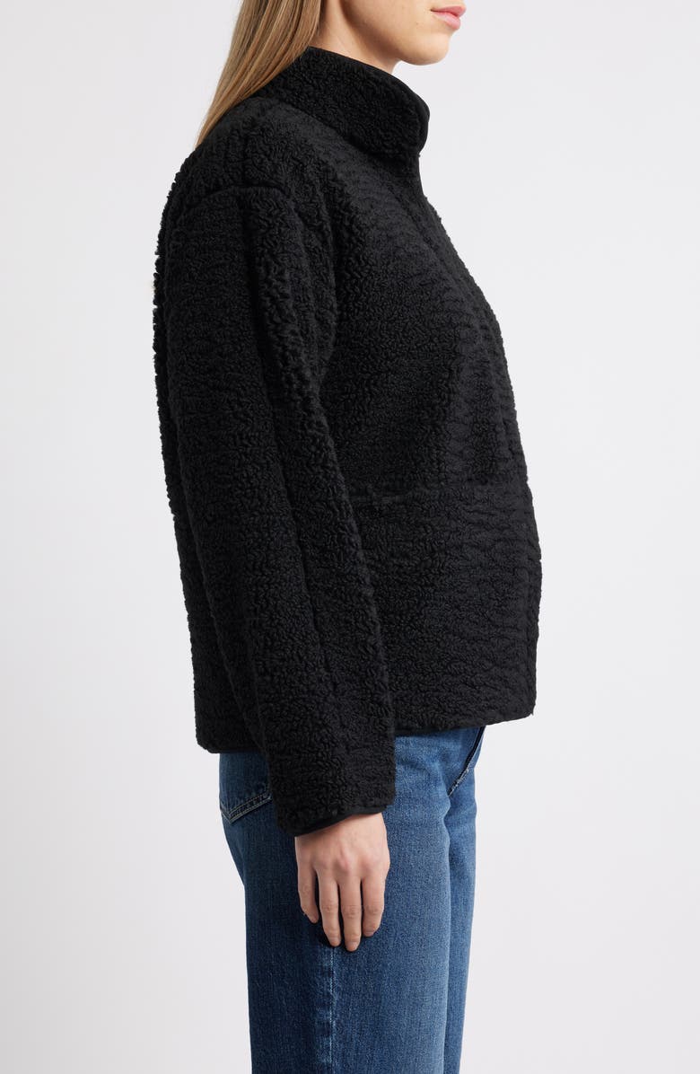 Caslon<sup>®</sup> Faux Shearling Jacket, Alternate, color, Black