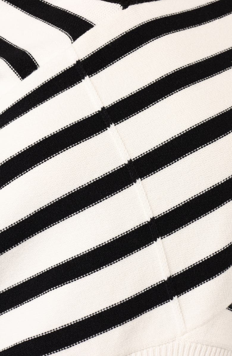 Petal & Pup Lynette Crisscross Stripe Sweater, Alternate, color, Black/ White