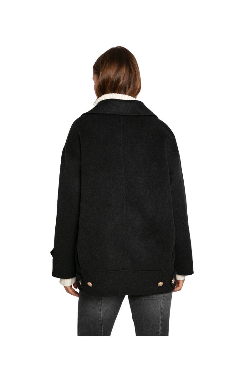 Right and Forward Double Breasted Wool Blend Pea Coat, Alternate, color, Charcoal