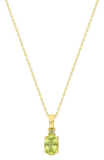 Bony Levy Color 14k Gold Oval Peridot Pendant Necklace In 14k Yellow Gold