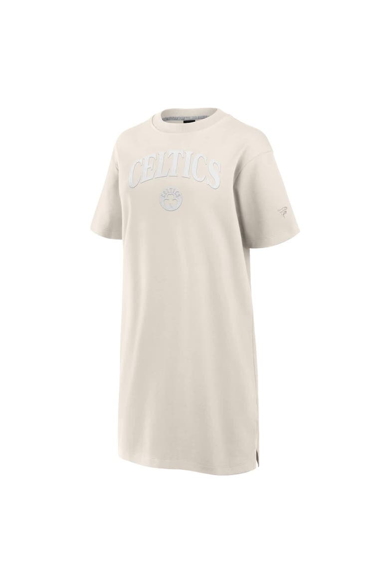 Women's Fanatics  Cream Boston Celtics Elements Go Tri-Blend T-Shirt Dress, Alternate, color, Cream