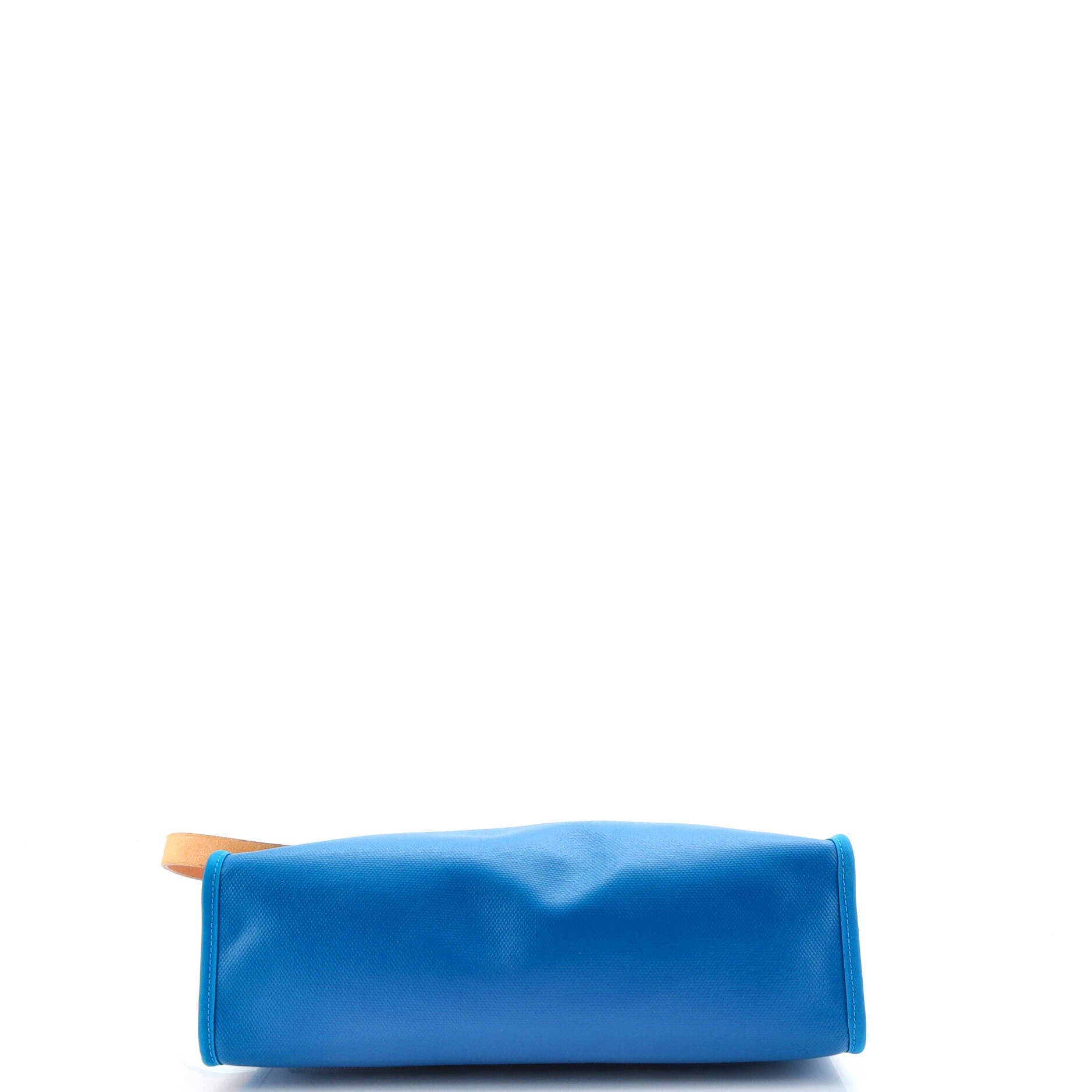 Pre-Owned Hermes Herbag Zip Leather and Toile 31, Alternate, color, Bleu Frida