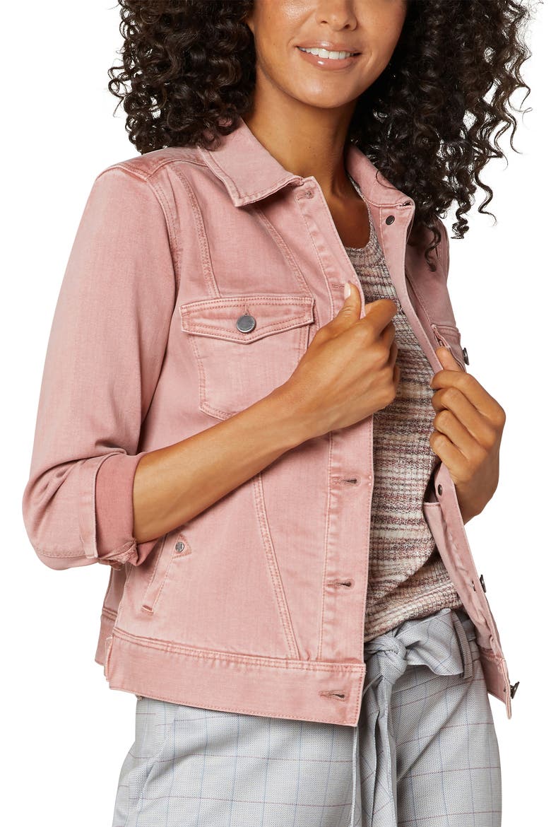 Seamed Stretch Twill Jacket, Alternate, color, MAUVE BLUSH