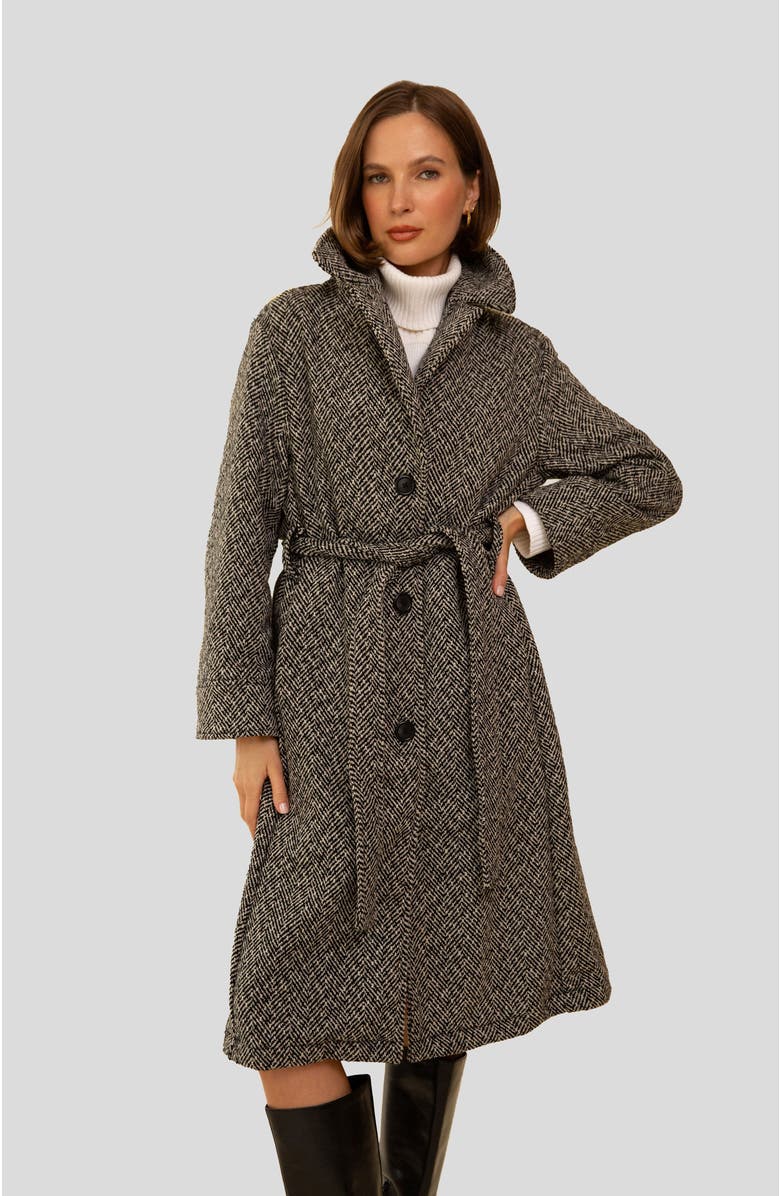 Whimsy + Row Emilia Coat, Main, color, Black/White
