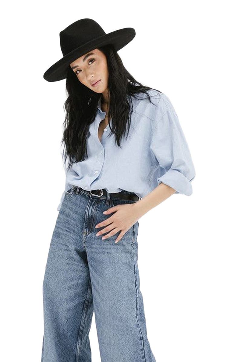 Gigi Pip Maude Wide Brim Fedora Hat, Alternate, color, Black