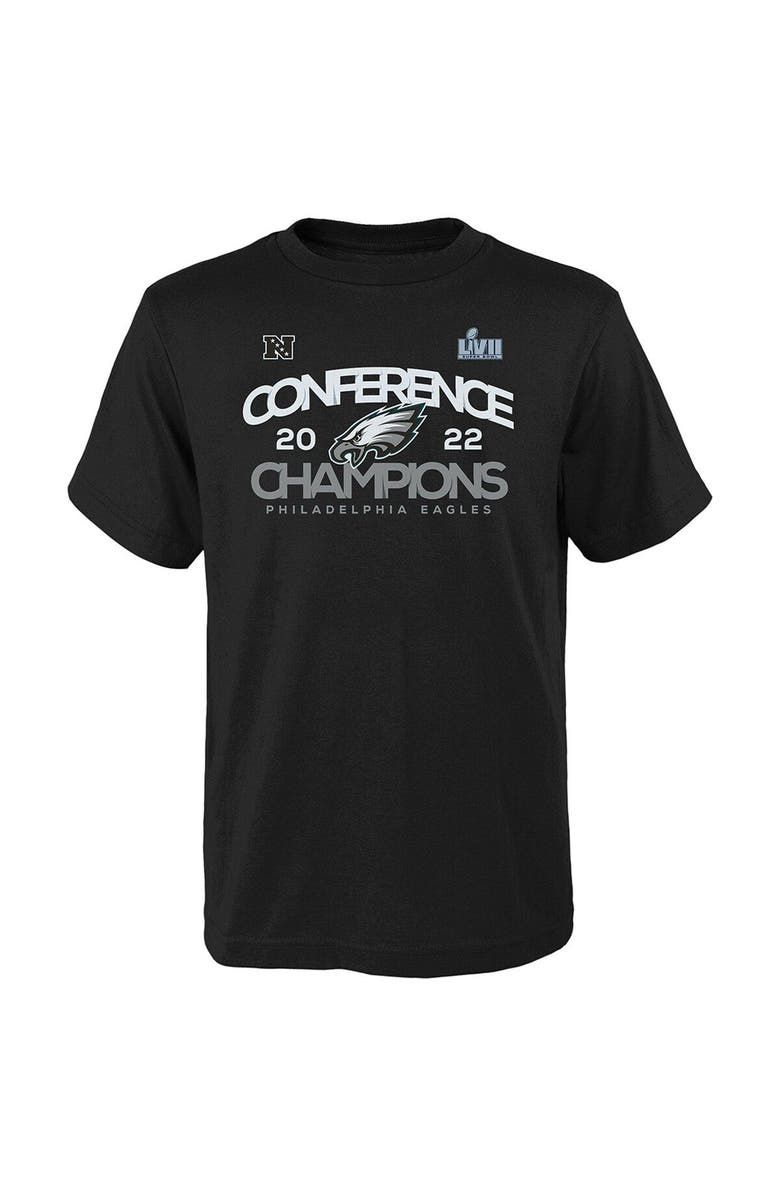 Outerstuff Youth Black Philadelphia Eagles 2022 NFC Champions Shadow T-Shirt, Alternate, color, 