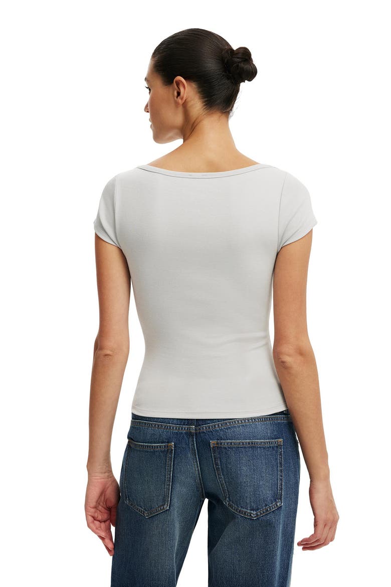 Women's Boatneck Cap Sleeve Tee, Alternate, color, Marble Mist