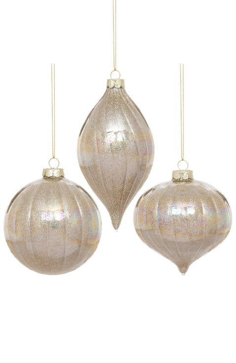 Iridescent Stripe Ornament, Box of 6