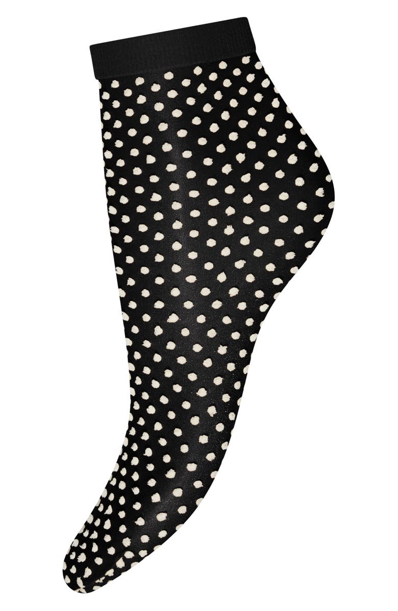 Wolford Satin Touch Dots Ankle Socks, Alternate, color, 