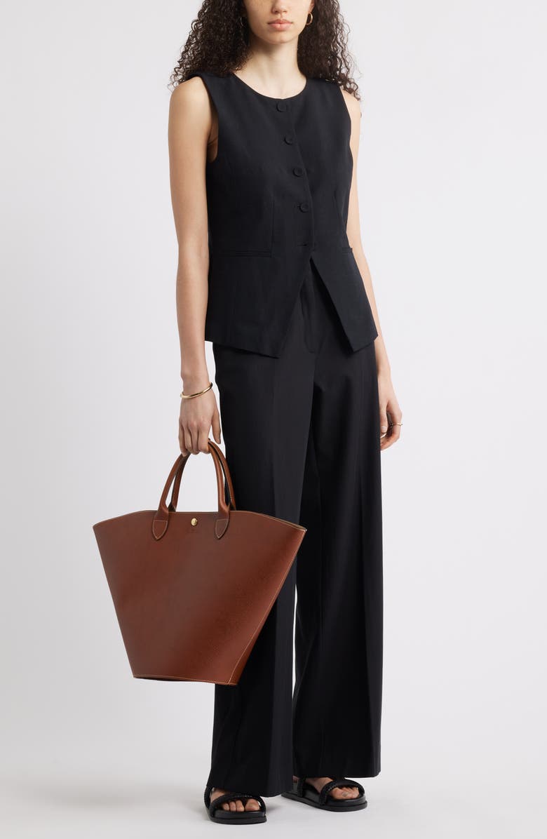 Nordstrom Cutaway Vest, Alternate, color, Black