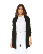 Monticelli Cashmere Long Open Front Pure Cashmere Cardigan