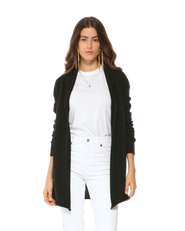 Monticelli Cashmere Long Open Front Pure Cashmere Cardigan