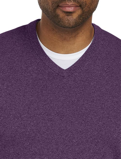 Harbor Bay By Dxl Big & Tall V-neck Pullover In Purple