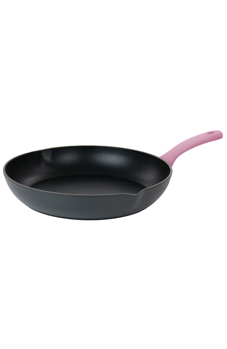 OSTER Rigby 9.5 Inch Aluminum Nonstick Frying Pan with Pouring Spouts, Main, color, Pink