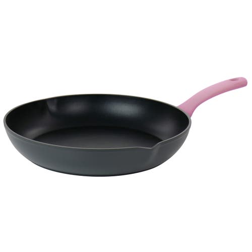 Oster Rigby 9.5 Inch Aluminum Nonstick Frying Pan In Pink With Pouring Spouts In Black