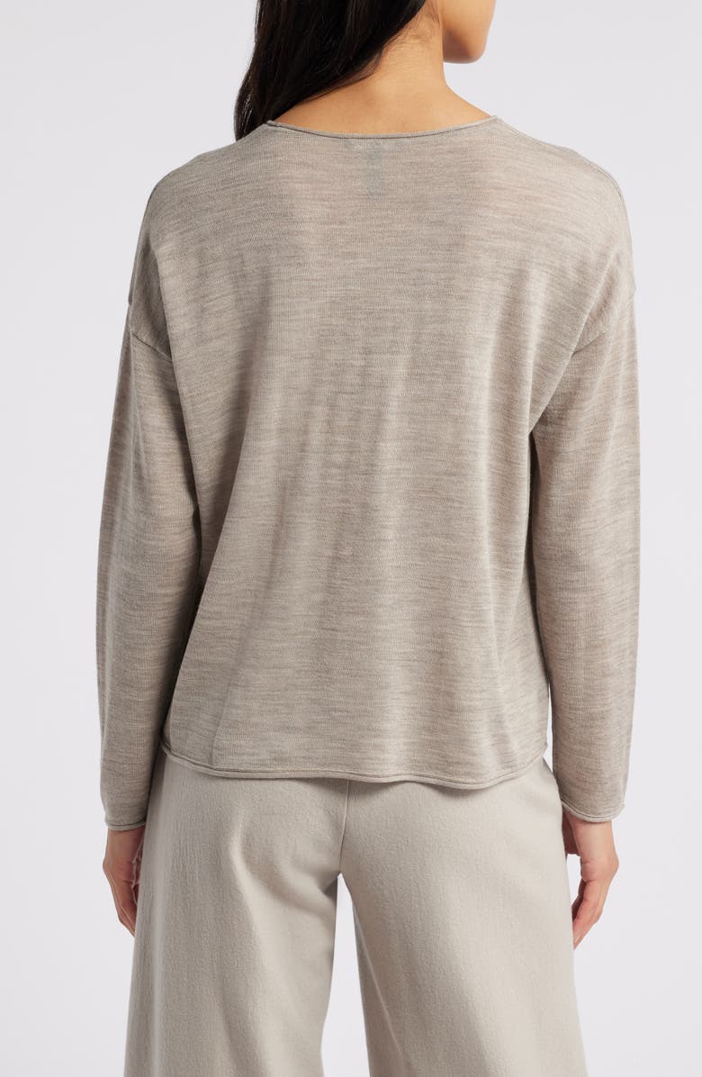 Eileen Fisher Crewneck Wool Sweater, Alternate, color, Dove