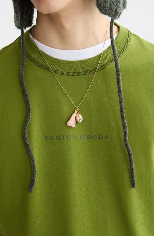 Scotch & Soda Relaxed Fit Cotton Logo T-shirt In Green
