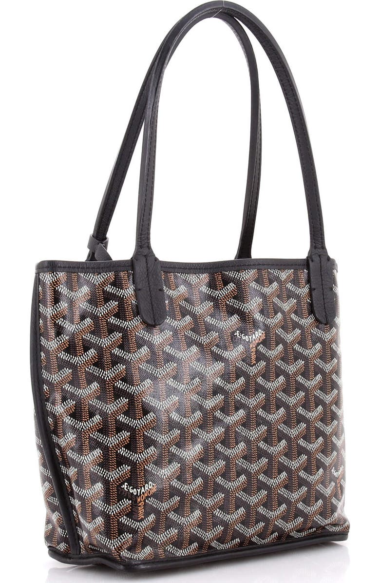 Pre-Owned Goyard Anjou Reversible Tote Coated Canvas Mini, Alternate, color, Black