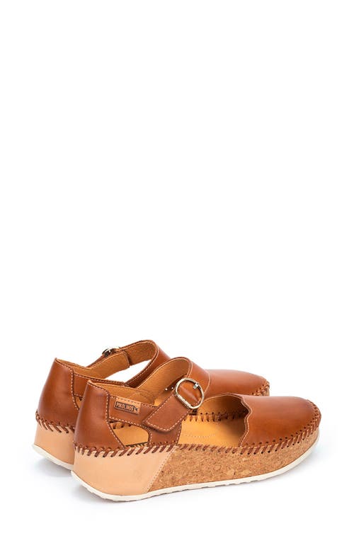 Pikolinos Marina Wedge Flat In Brandy