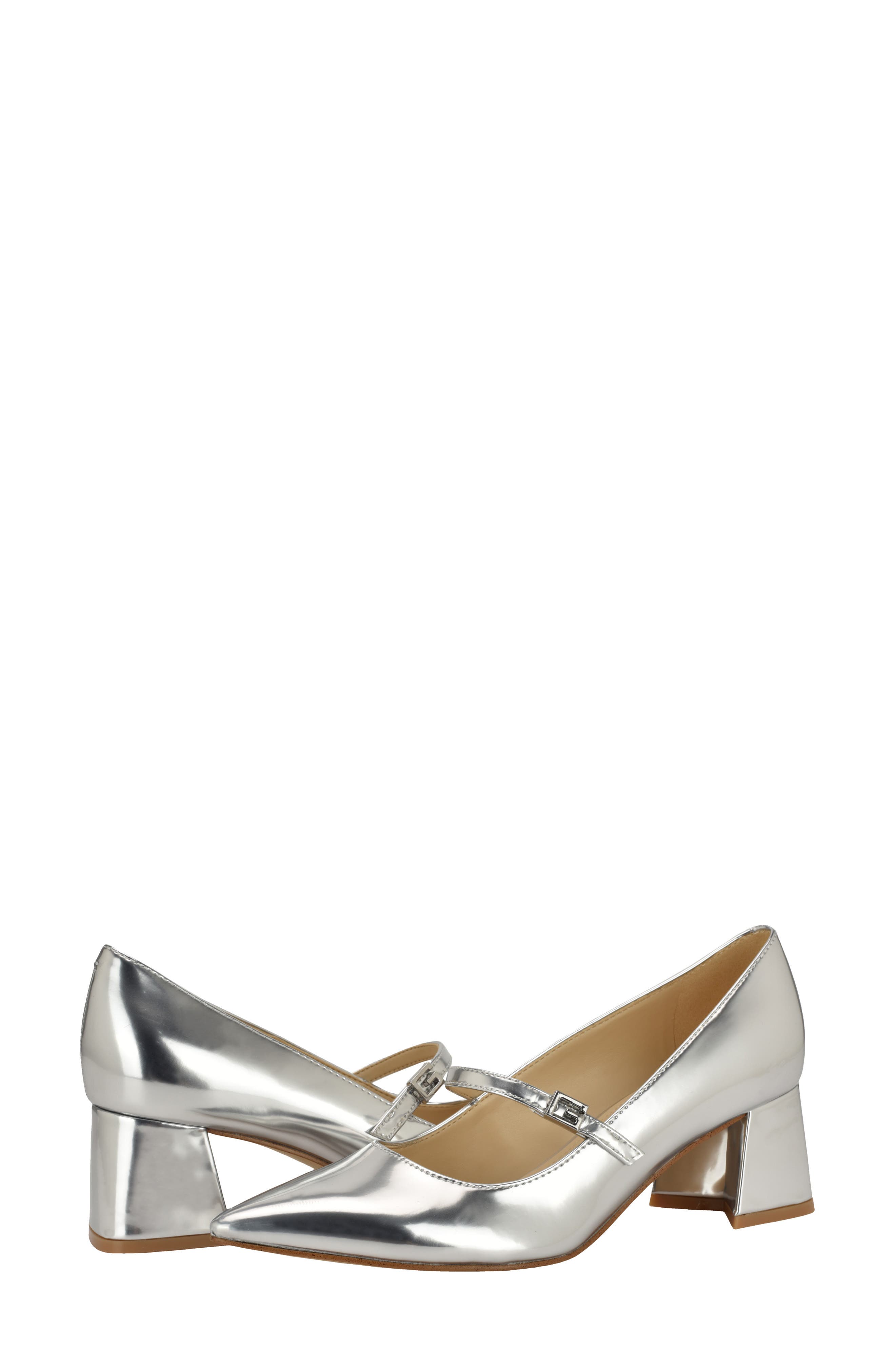 GUESS Zands Pointed Toe Pump, Alternate, color, Silver