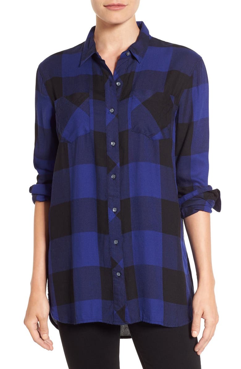 Sandra Two-Pocket Plaid Boyfriend Tunic, Main, color, 