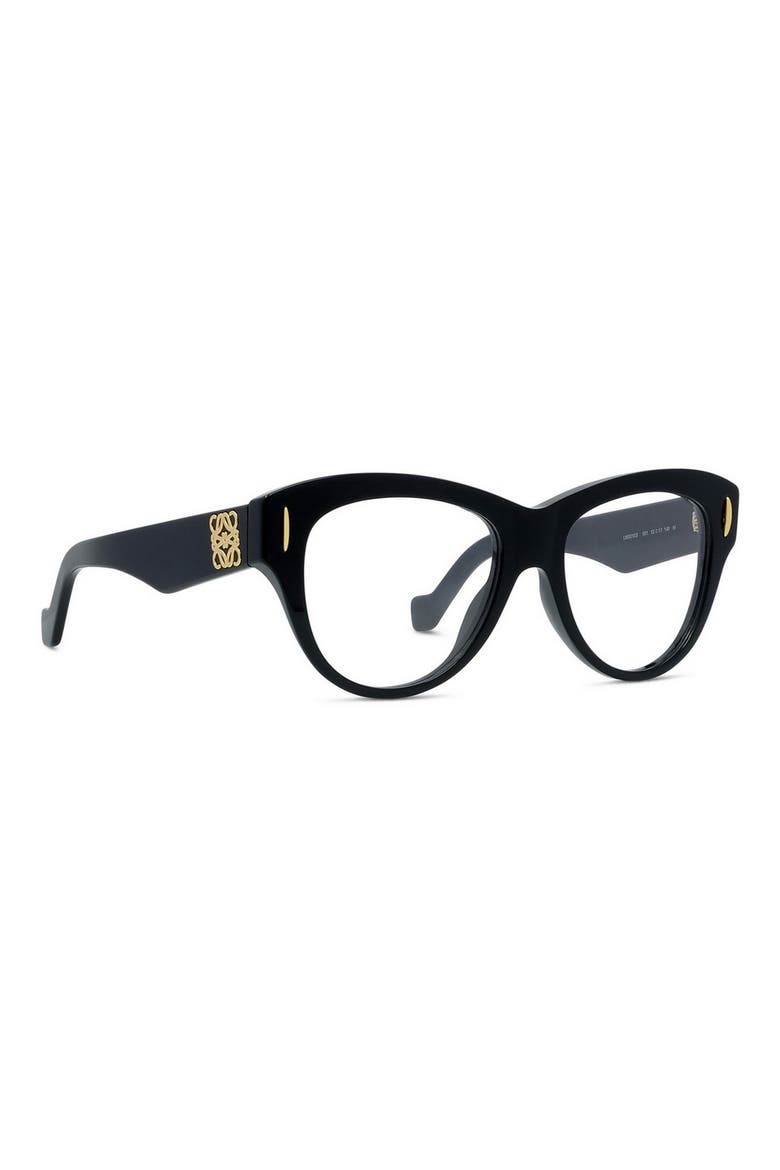 Anagram 52mm Round Optical Glasses, Alternate, color, SHINY BLACK