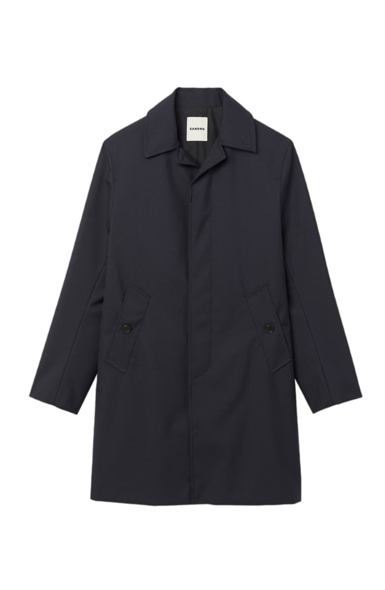 SANDRO Waterproof raincoat, Alternate, color, Navy Blue