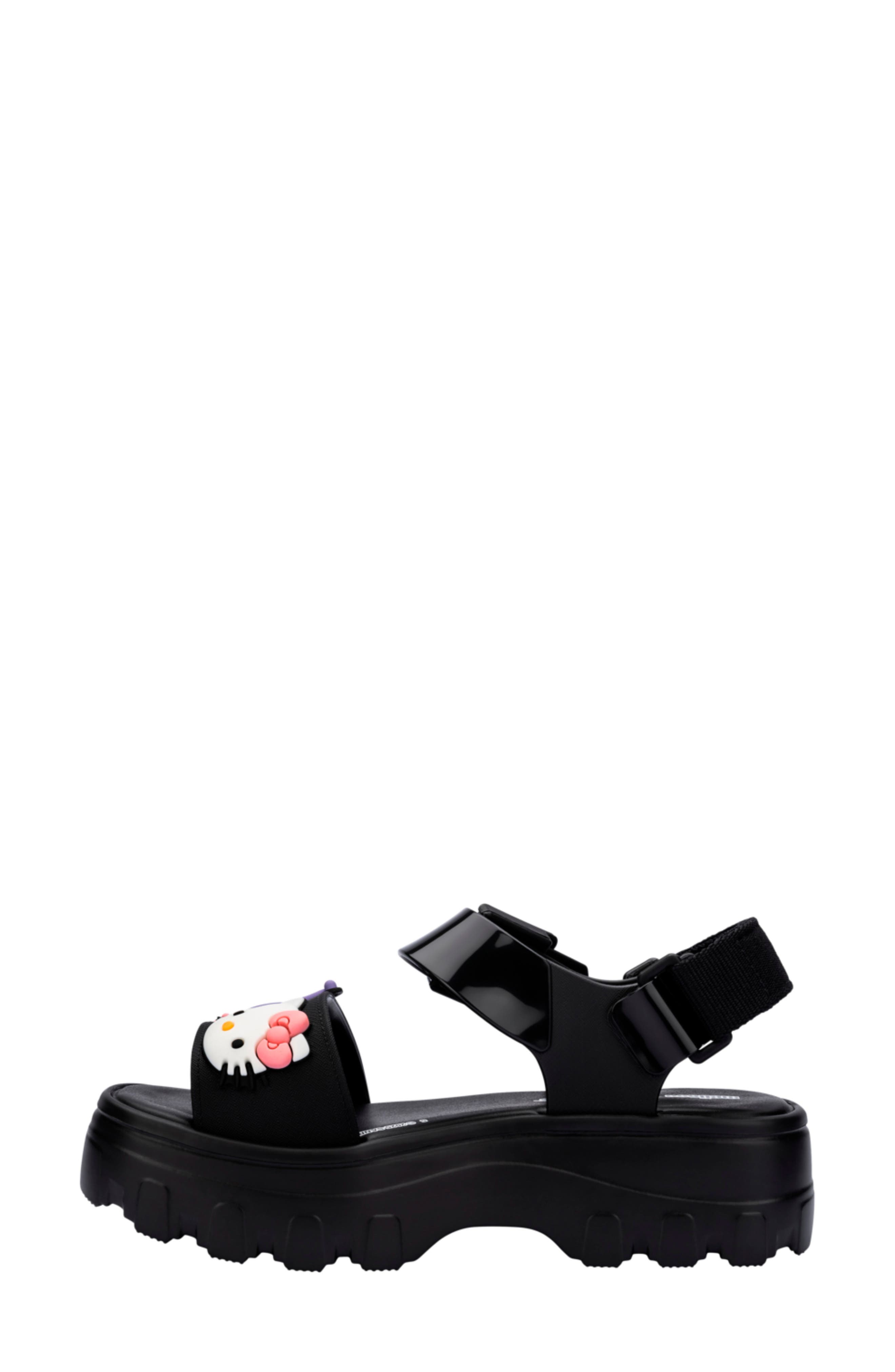 Melissa x Hello Kitty and Friends Lug Sole Sandal, Alternate, color, Black
