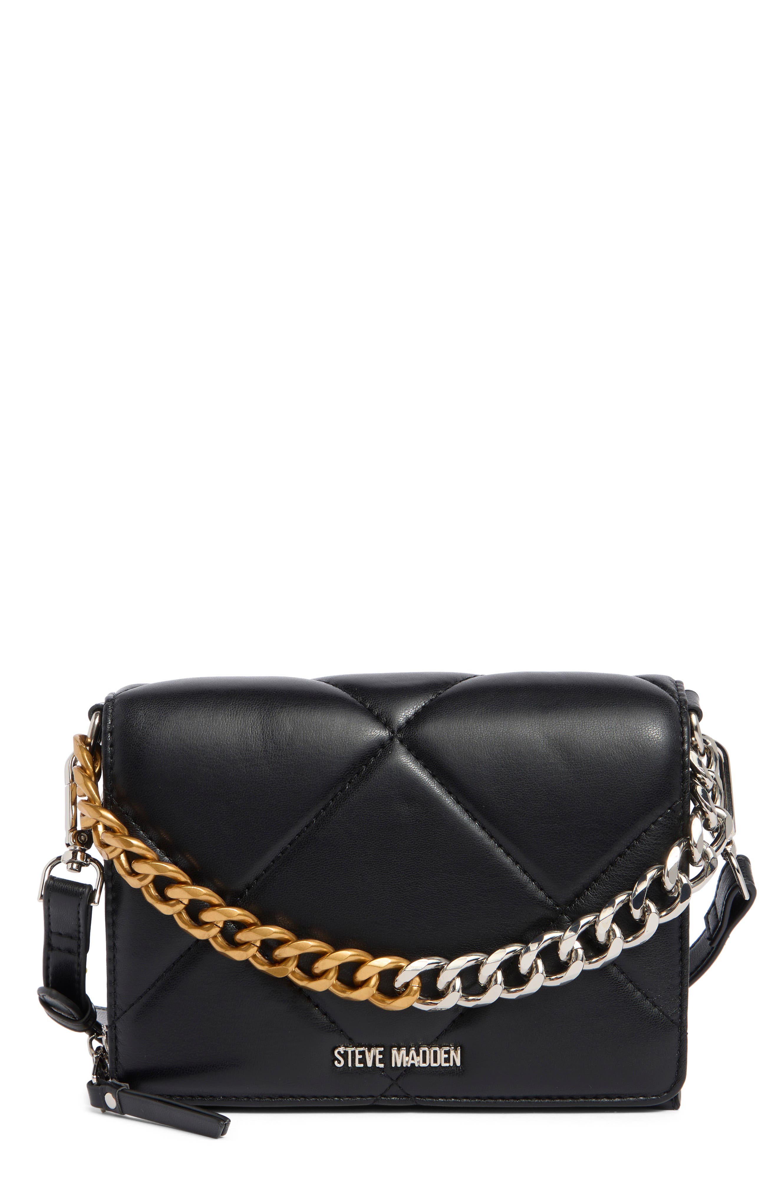 Steve Madden Siena Quilted Faux Leather Crossbody Bag, Main, color, 