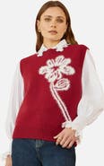 Yumi Knitted Flower Sleeveless Sweater Vest