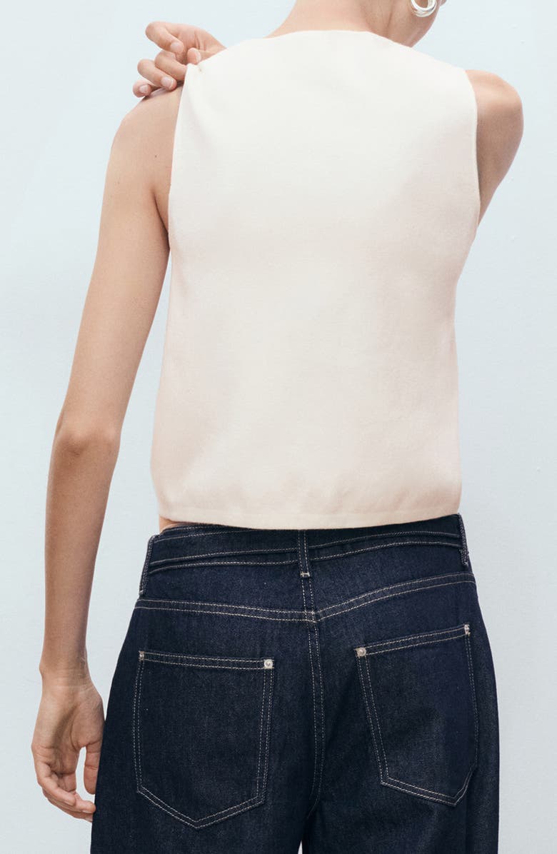 MANGO Fine Knit Sweater Vest, Alternate, color, White