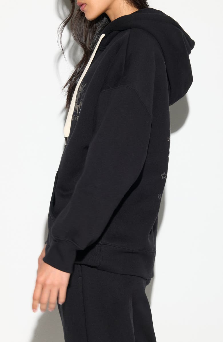 Spiritual Gangster Live Free Boyfriend Cotton Zip Hoodie, Alternate, color, Black