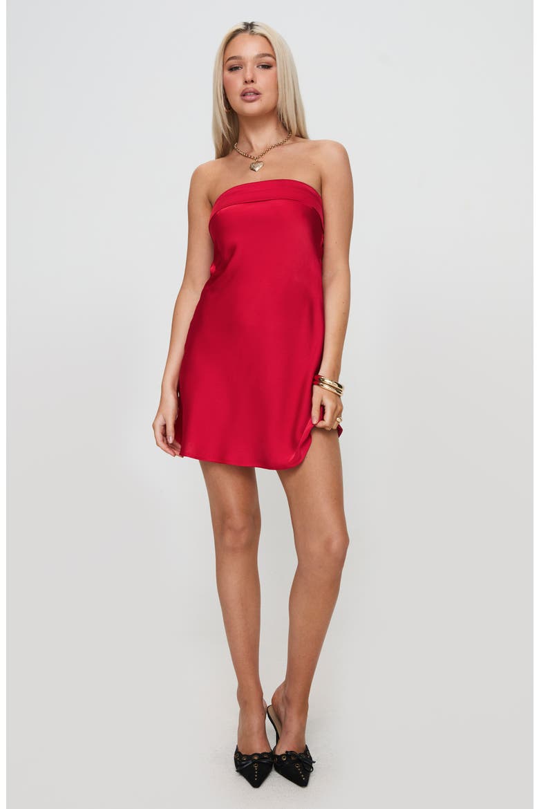 Phillipa Strapless Minidress, Alternate, color, RED