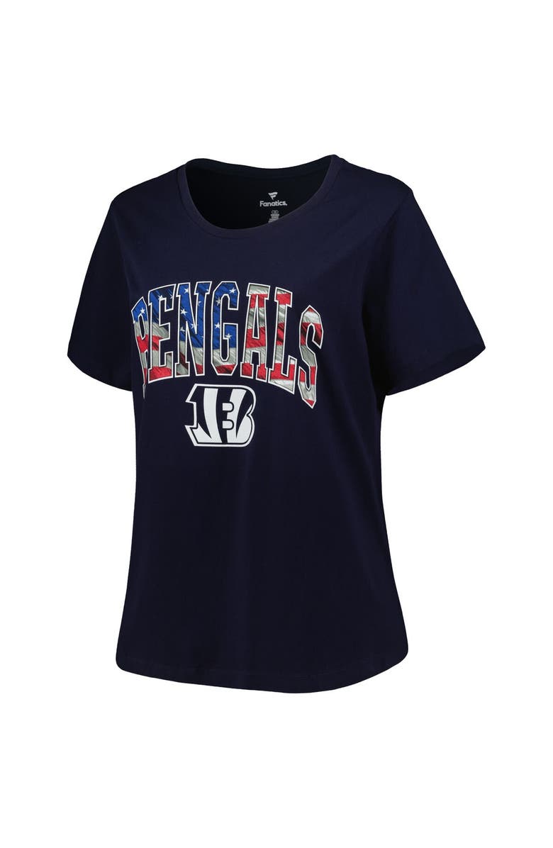 FANATICS Women's Fanatics Branded Navy Cincinnati Bengals Plus Size Banner Wave T-Shirt, Alternate, color, 