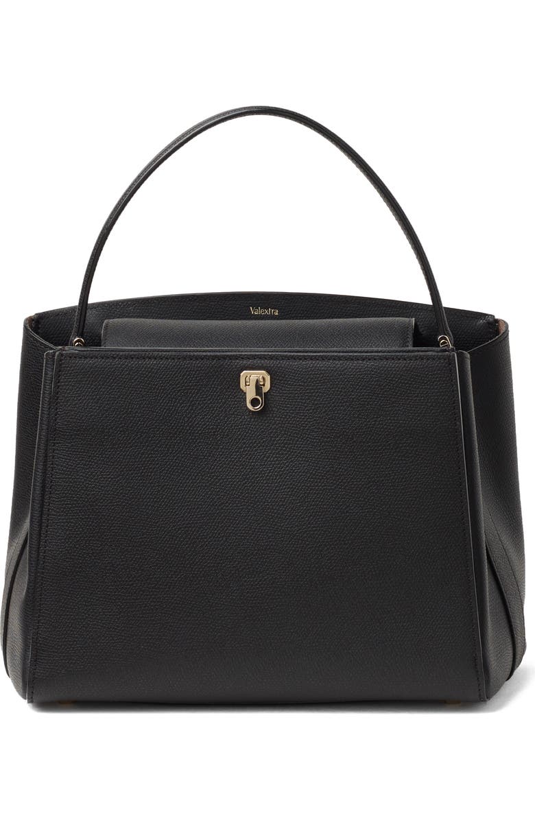 Valextra Medium Brera Leather Top Handle Bag, Main, color,