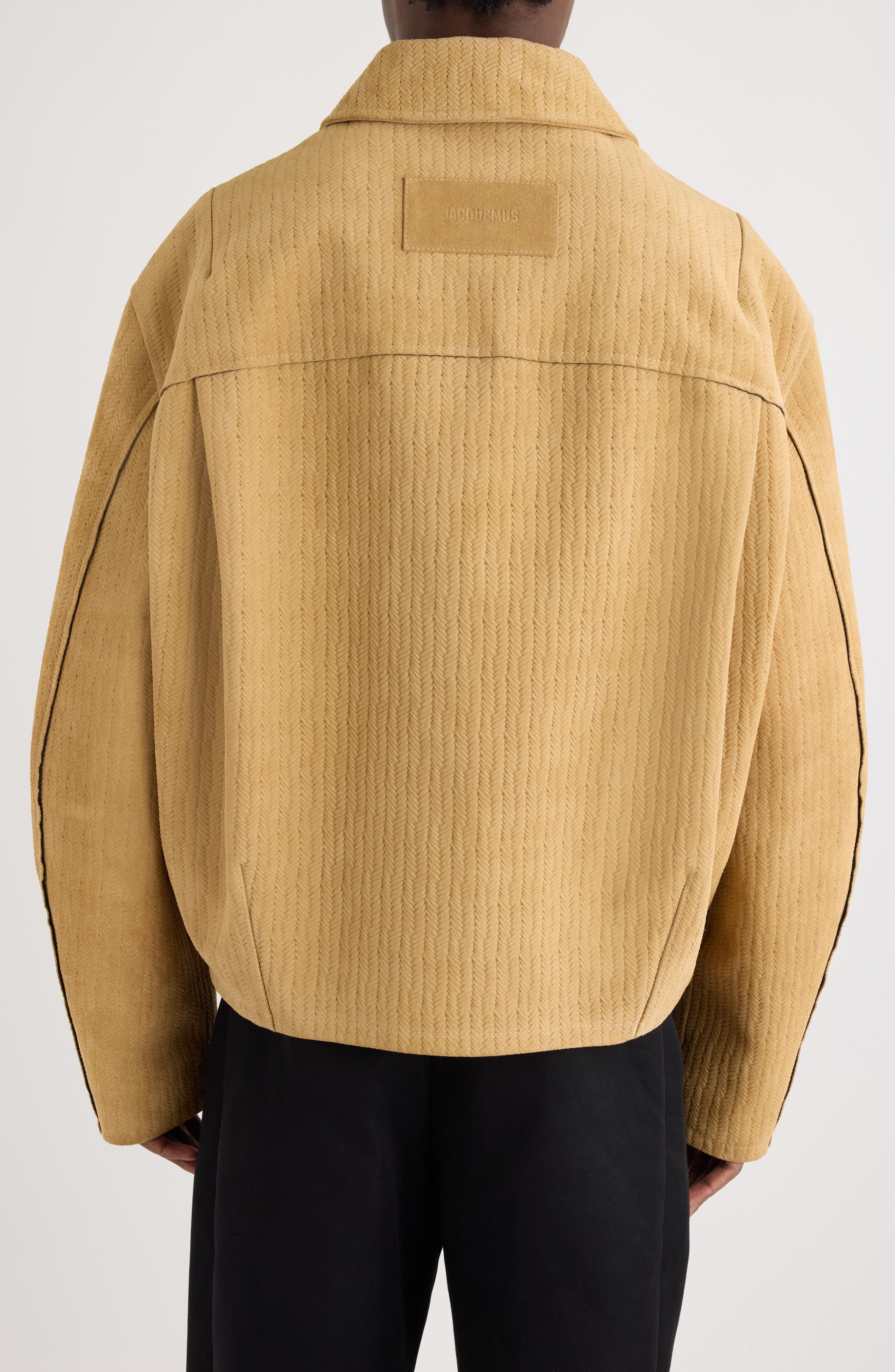 Jacquemus Le Blouson Vannier Basket Weave Leather Jacket (Men) | Nordstrom
