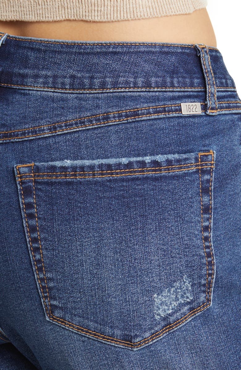 1822 Denim Ripped Cuffed Slim Fit Girlfriend Jeans, Alternate, color, 