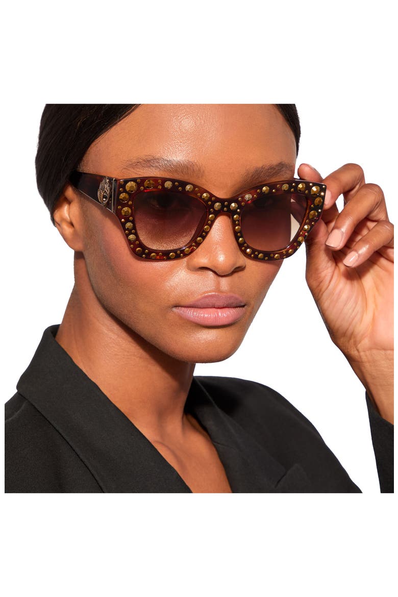 51mm Cat Eye Sunglasses, Alternate, color, HAVANA/ BROWN GRADIENT